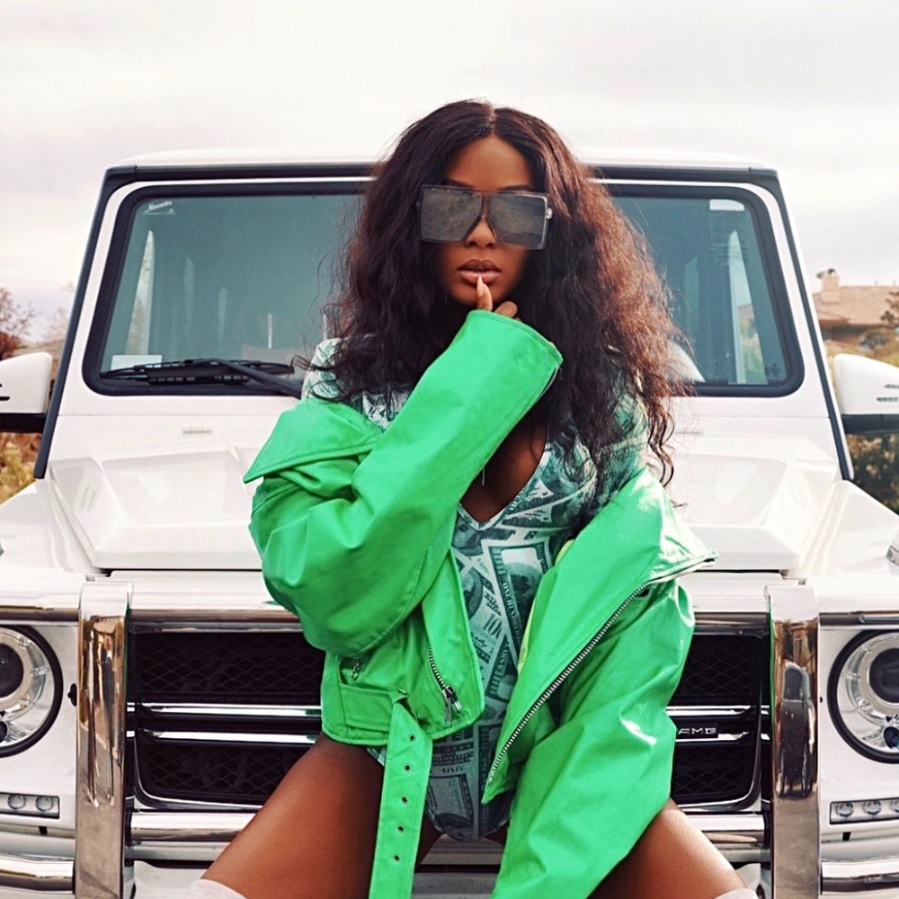 LA Roxx oversized leather jacket